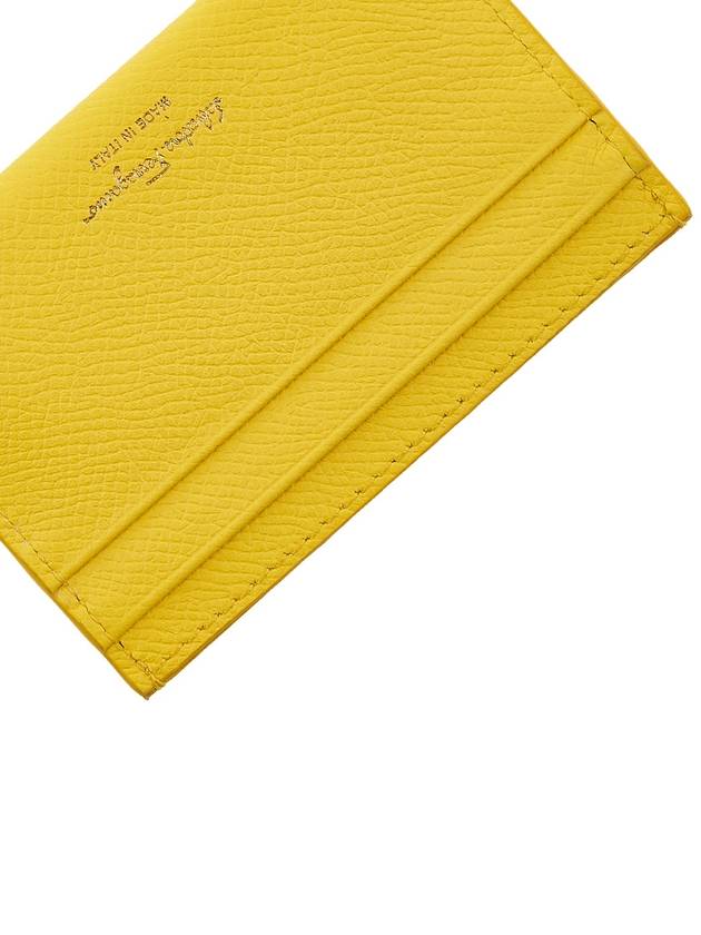 Gancini Card Wallet Yellow - SALVATORE FERRAGAMO - BALAAN 9