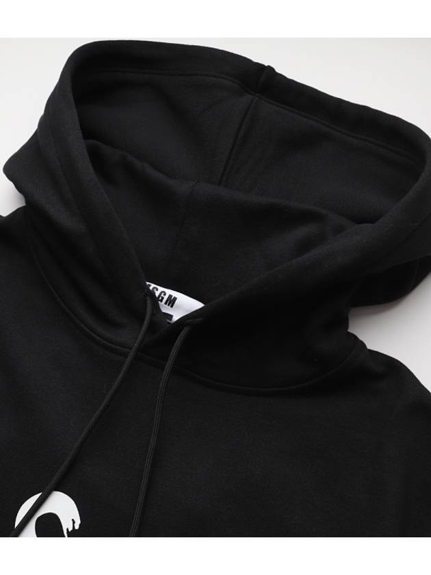 Milano Brushed Logo Cotton Hoodie Black - MSGM - BALAAN 4