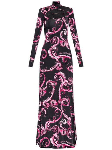 Versace Jeans Couture Patterned Dress, Women's, Pink - VERSACE - BALAAN 1