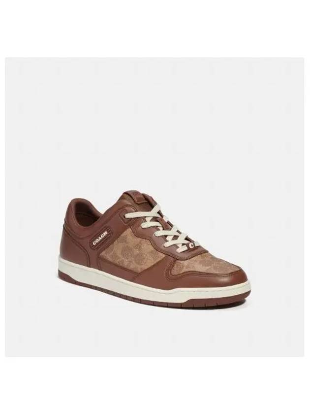 C201 Signature Canvas Low Top Sneakers Saddle - COACH - BALAAN 2