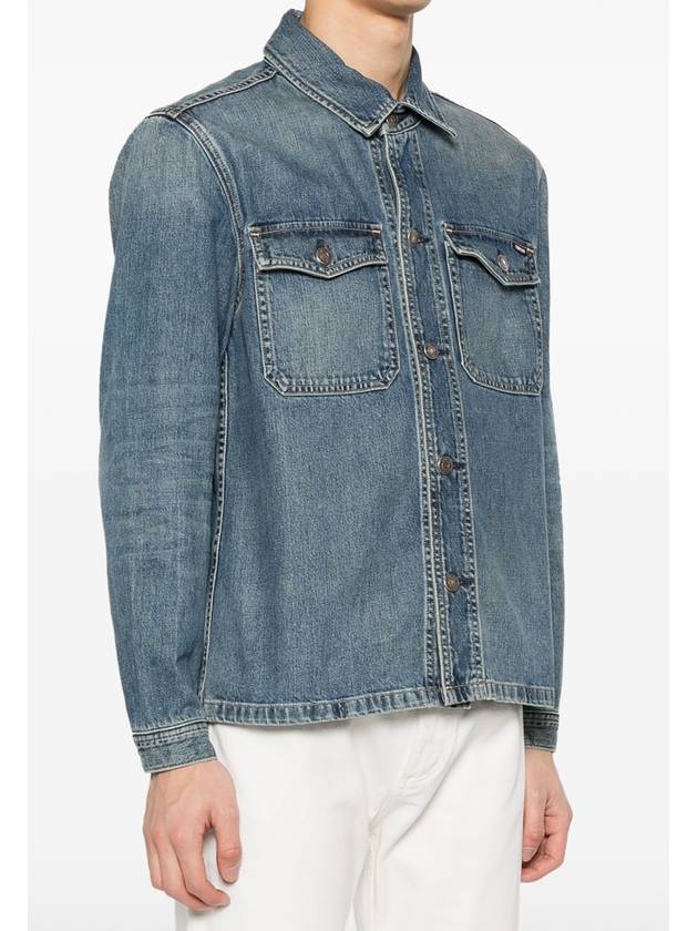 Logo Label Denim Jacket Blue - TOM FORD - BALAAN 4