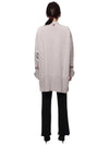 Merino Wool Stripe Exaggerated V-Neck Cardigan Neutrals - THOM BROWNE - BALAAN 6