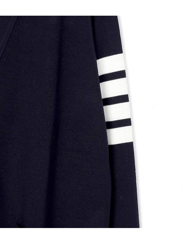 Men's Sustainable Classic Diagonal Wool Cardigan Navy - THOM BROWNE - BALAAN 7