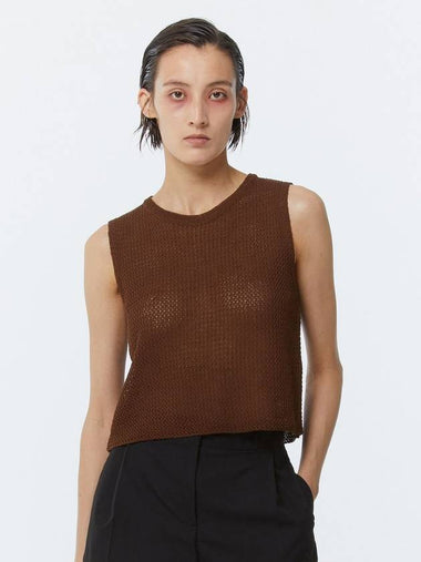 Wool Round Square Sleeveless Brown - KIMDOH - BALAAN 1