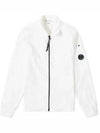 Gabardine Zip Up Long Sleeve Shirt White - CP COMPANY - BALAAN 1