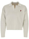 Small Heart Long Sleeve Polo Shirt White - AMI - BALAAN 2