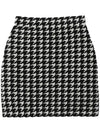 Houndstooth Pattern Mini A-Line Skirt Black - BURBERRY - BALAAN 1