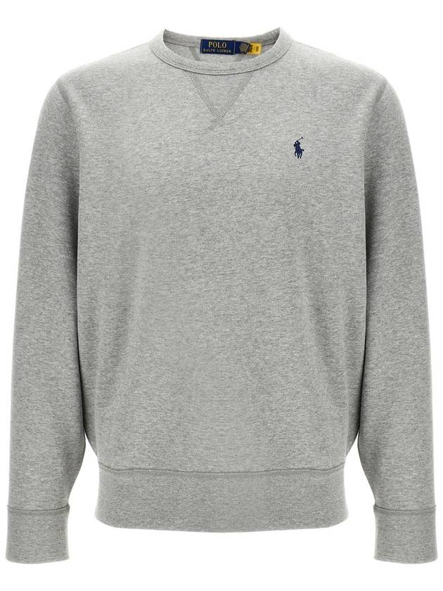 Embroidered Logo Pony Crew Neck Sweatshirt Grey - POLO RALPH LAUREN - BALAAN 2