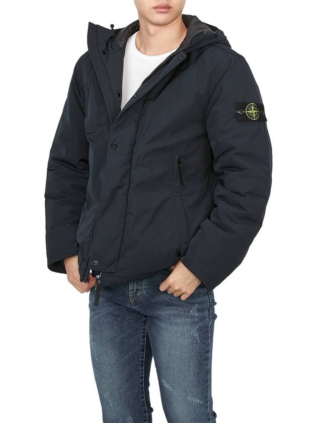 Techno Fabric Hooded Jacket Navy - STONE ISLAND - BALAAN 6