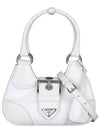 Moon Logo Re-Nylon Leather Tote Bag White - PRADA - BALAAN 1