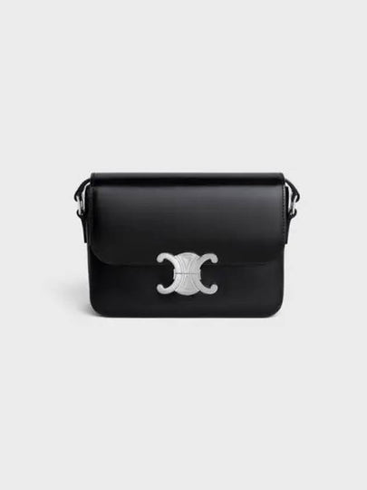 Teen Triomphe Shiny Calfskin Cross Bag Black - CELINE - BALAAN 2