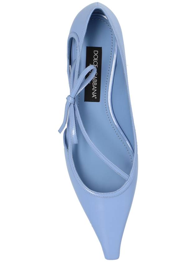 Dolce & Gabbana Leather Ballet Flats, Women's, Blue - DOLCE&GABBANA - BALAAN 6