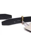 T Logo Reversible Leather Belt Black Tan - TOM FORD - BALAAN 7