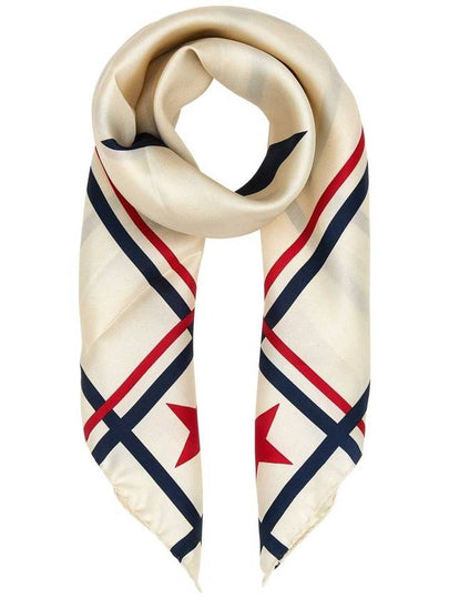 Star Logo Striped Silk Scarf Ivory - GOLDEN GOOSE - BALAAN 2