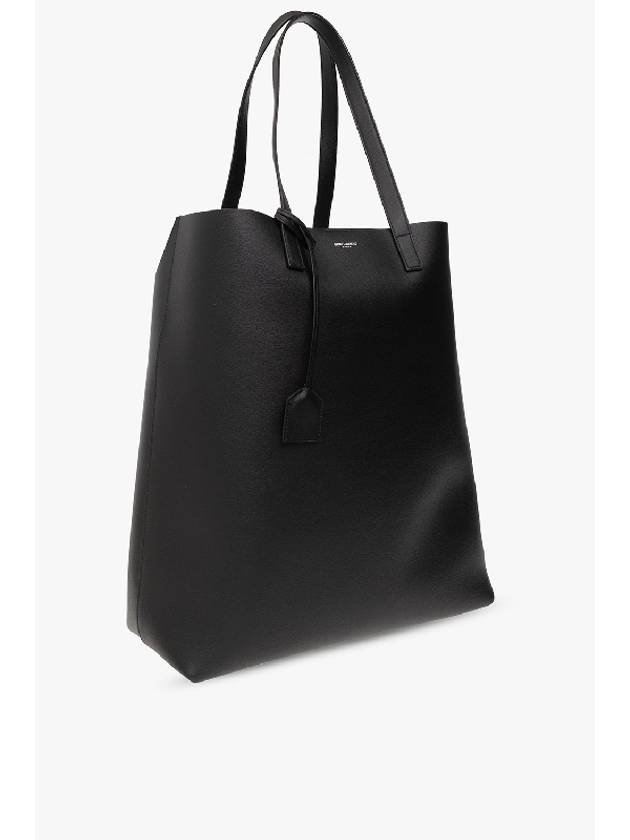 Logo Soft Leather Bold Tote Bag Black - SAINT LAURENT - BALAAN 6