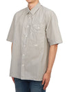 Cotton Popeline Short Sleeve Shirt Grey - CP COMPANY - BALAAN 3