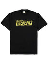 Men's Logo Crew Neck Cotton Short Sleeve T-Shirt Black - VETEMENTS - BALAAN 3