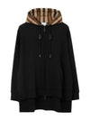 Check Cotton Hooded Jacket Black - BURBERRY - BALAAN 2