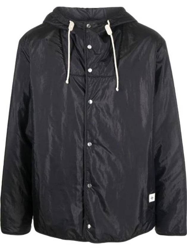 Press-Stud Fastened Hooded Jacket Navy - JIL SANDER - BALAAN 1