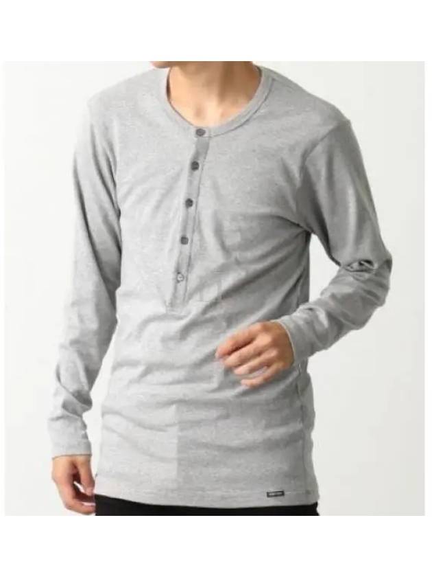 Henry Neck Long Sleeve T-Shirt Grey - TOM FORD - BALAAN 2