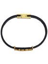 Leather Gold Opium Bracelet Black - SAINT LAURENT - BALAAN 4