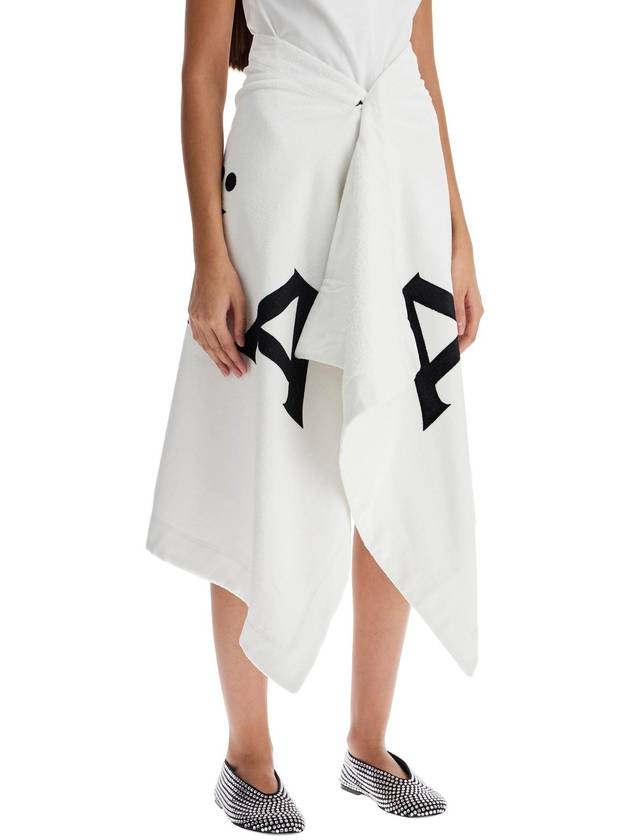 Logo Print Wrap A-Line Skirt White - ALAIA - BALAAN 3