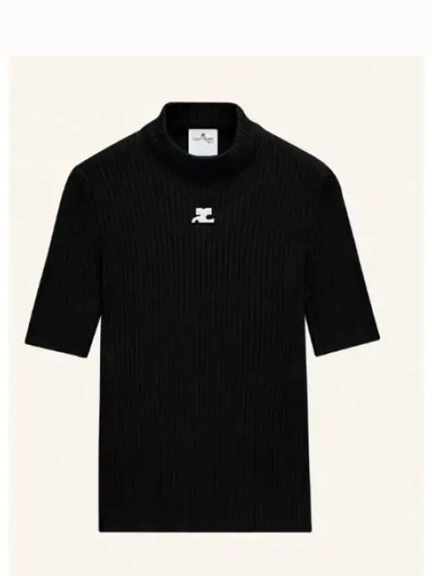 Reedition Knit Short Sleeve Turtle Neck Black - COURREGES - BALAAN 2