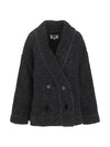 Women's Double Button Cotton Wool Blend Double Cardigan Grey - MAISON MARGIELA - BALAAN 1