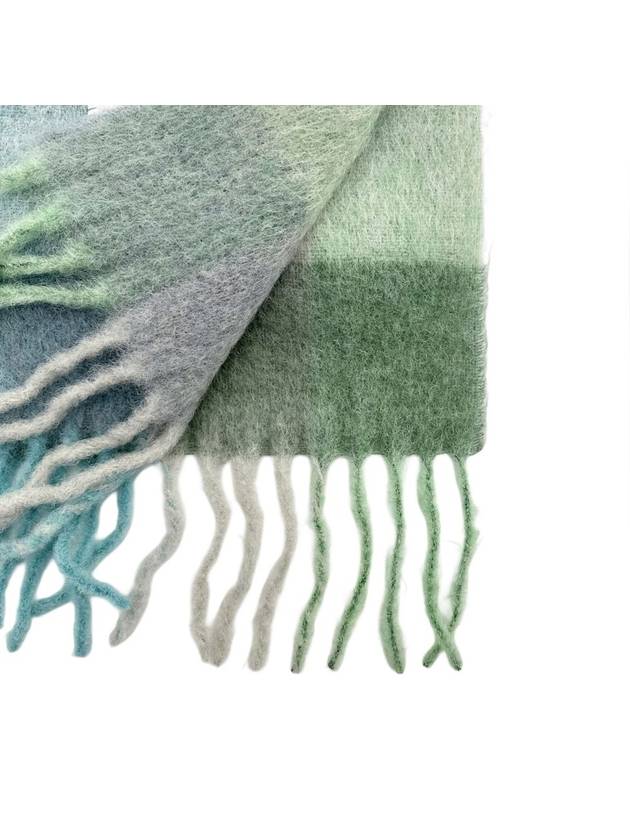 Check Mohair Muffler Turquoise Grey Mint - ACNE STUDIOS - BALAAN 3