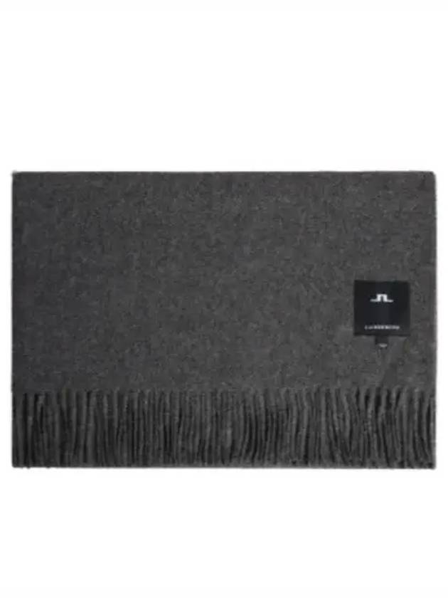 Men's Frame Cashmere Blend Scarf Mid Grey Melange - J.LINDEBERG - BALAAN 1