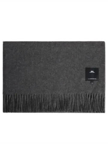 Men's Frame Cashmere Blend Scarf Mid Grey Melange - J.LINDEBERG - BALAAN 1