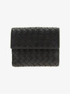 Intrecciato Nappa Mini Half Wallet Black - BOTTEGA VENETA - BALAAN 4