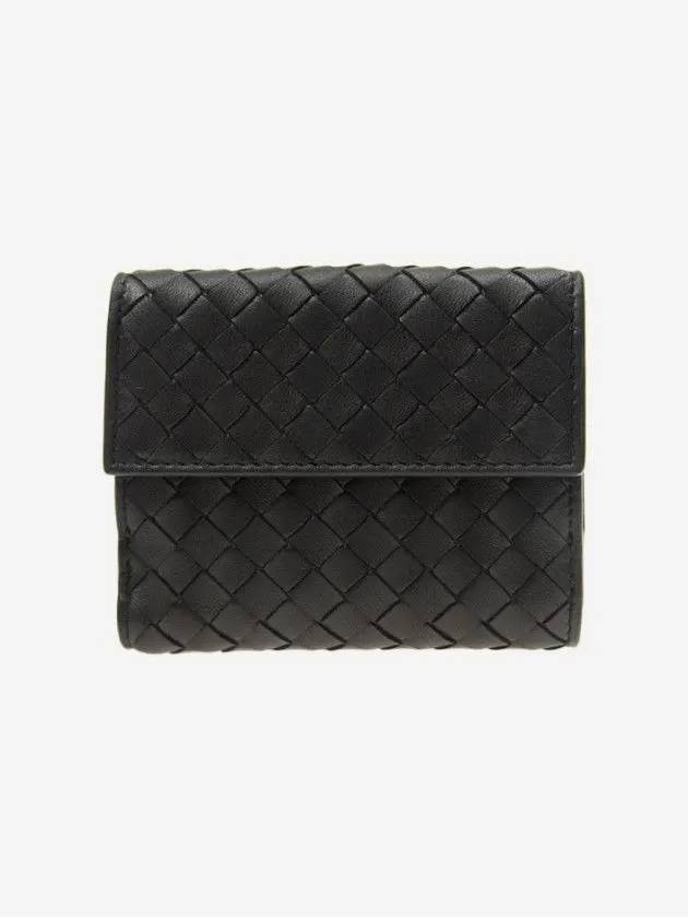 Intrecciato Nappa Mini Half Wallet Black - BOTTEGA VENETA - BALAAN 4