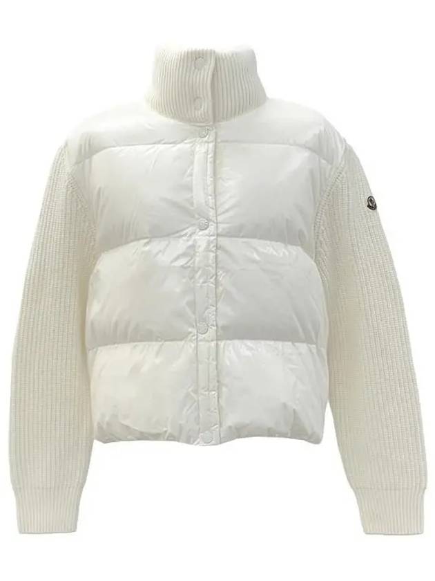 Padded Wool Cardigan White - MONCLER - BALAAN 2