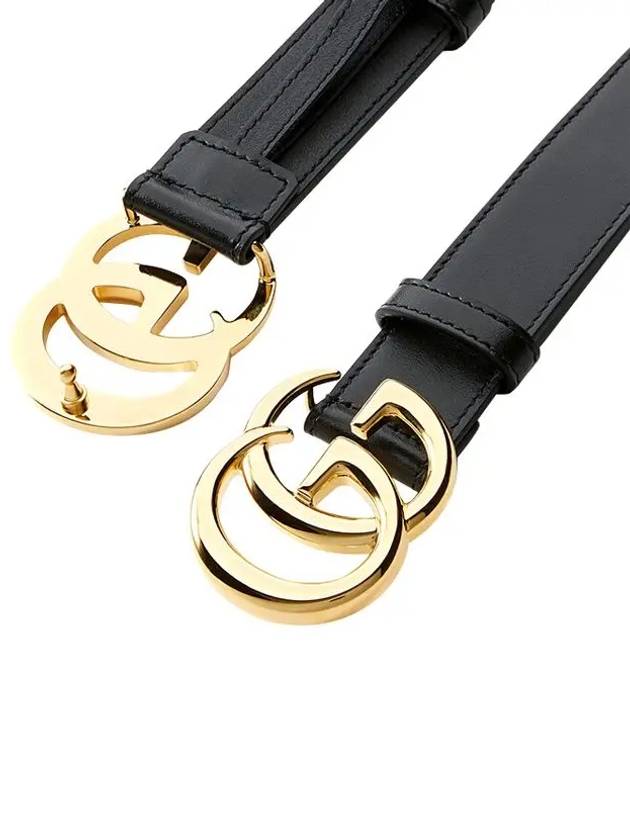 Men's GG Marmont Buckle Belt Black - GUCCI - BALAAN 3