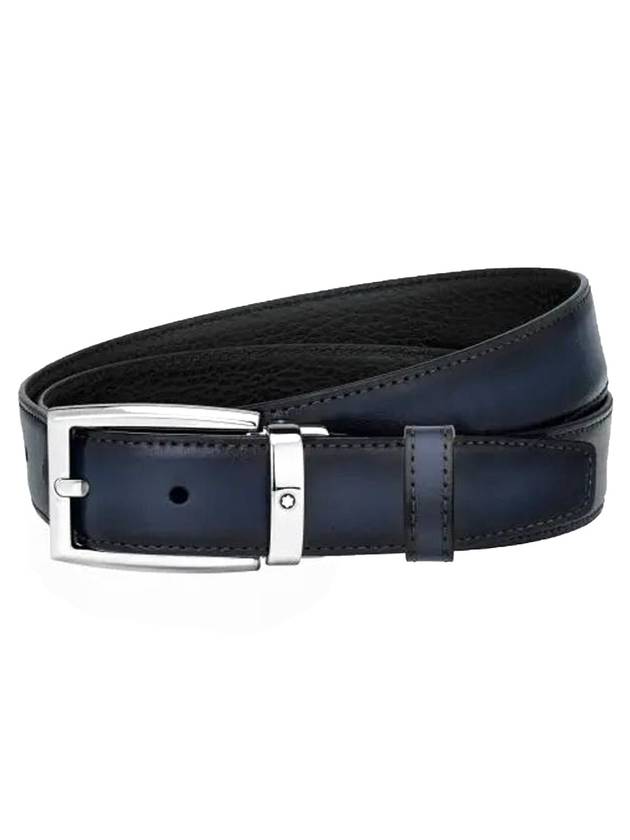 Reversible Leather Belt Blue Black - MONTBLANC - BALAAN 1