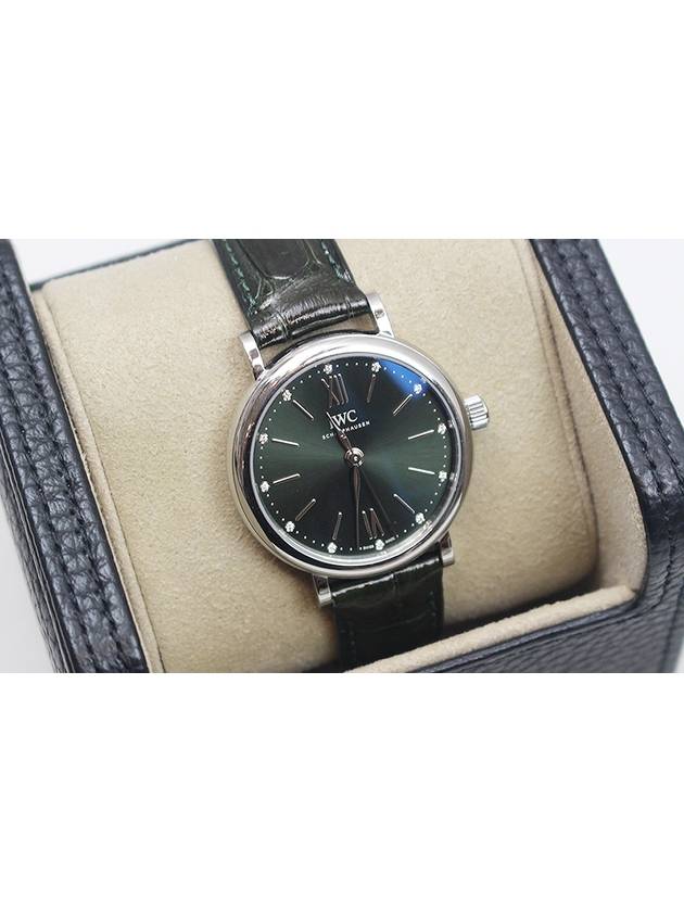 Portofino Diamond 10P Steel Watch Green 34MM IW357405 - IWC - BALAAN 3