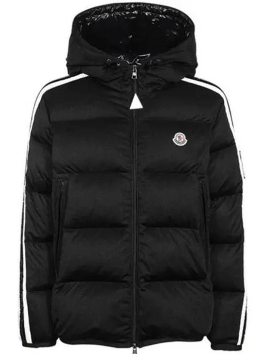 1A00237 899RX 999 SANBESAN Logo Patch Hooded Down Jumper Black Men s Jacket TLS 271692 - MONCLER - BALAAN 1