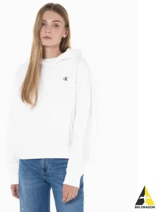 JEANS Women s White Archive Logo Fleece Hoodie 40WI255 YAA - CALVIN KLEIN - BALAAN 1