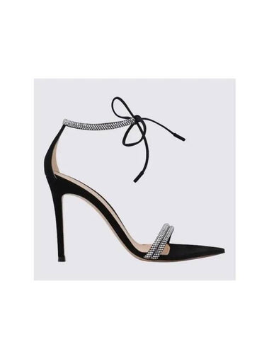 Gianvito Rossi Rhinestone Strap Sandal Heels G6140815RIC CAMNERO - GIANVITO ROSSI - BALAAN 1