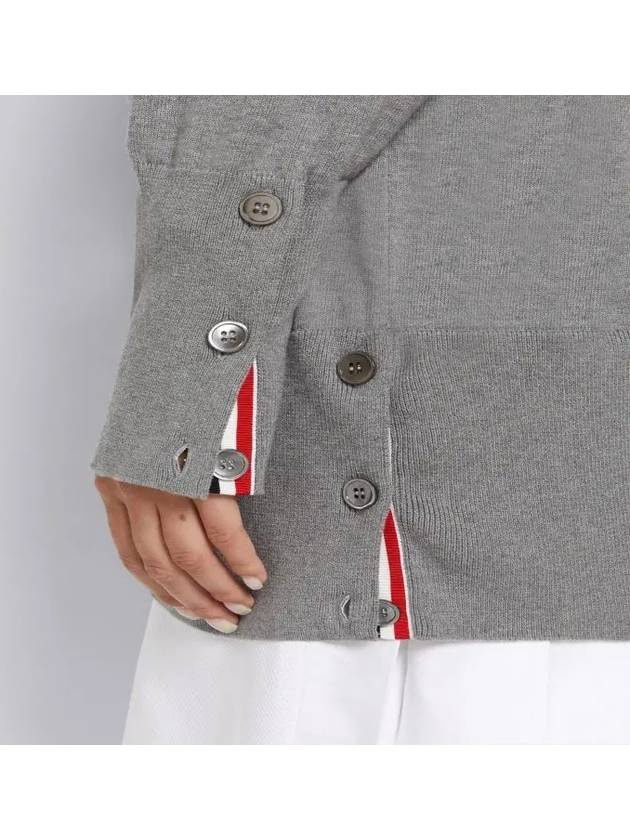 Stitched Cotton 4 Bar Cardigan Grey - THOM BROWNE - BALAAN 6