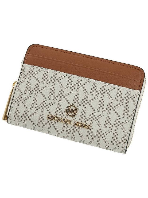 Jet Set Small Logo Card Wallet Brown Vanilla - MICHAEL KORS - BALAAN 5