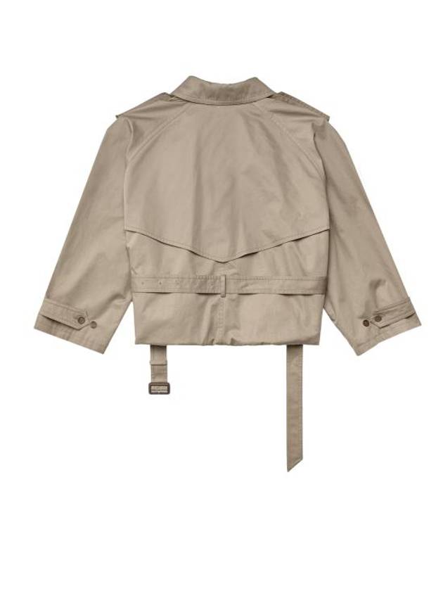 Fold Cotton Twill Short Trench Coat Beige - BALENCIAGA - BALAAN 3