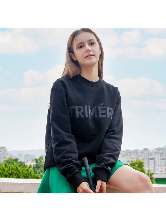 Applique sweatshirt UNISEX BLACK - TRIMERE - BALAAN 1