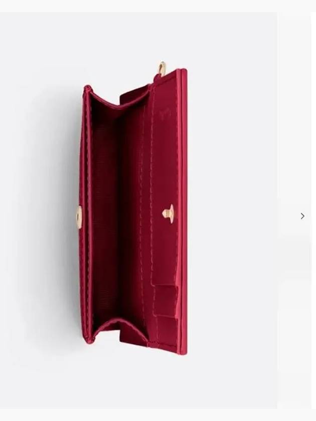 Lady Cannage Patent Calfskin Flap Card Wallet Red - DIOR - BALAAN 4