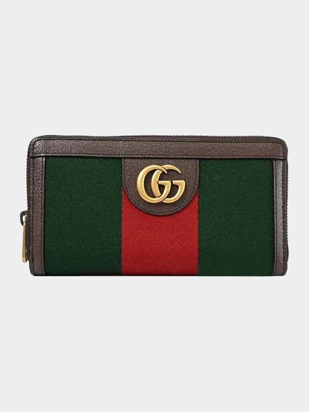 Web Green Red Zipper Long Wallet 722979 D748 - GUCCI - BALAAN 1