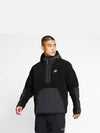 Sherpa Fleece Half Zip-Up Hoodie Black - NIKE - BALAAN 7