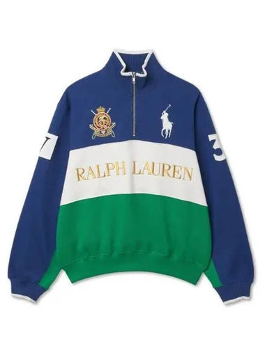 W Color Block Logo Fleece Half Zip Up Pullover Multi - POLO RALPH LAUREN - BALAAN 1