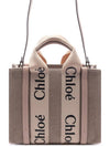 Woody Small Canvas Tote Bag Pink Beige - CHLOE - BALAAN 3