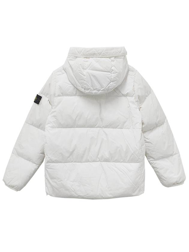 Kids Garment Dyed Crinkle Reps Recycled Nylon Down Padding White - STONE ISLAND - BALAAN 4